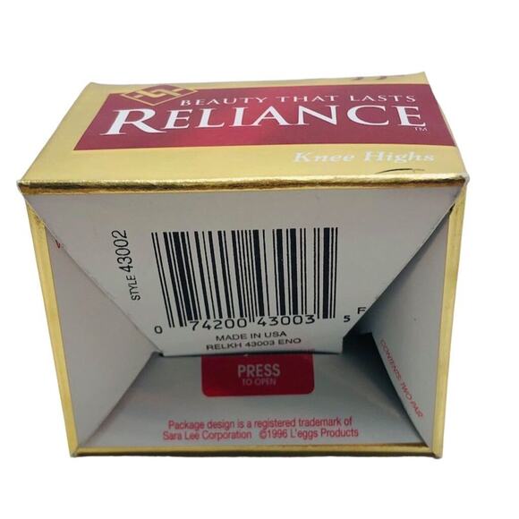 VTG Leggs Reliance Womens Beige Knee High Pantyhose 2 Pair One Size Costume Prop - Picture 3 of 3